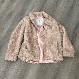Abercrombie Kids Girl’s L Brown Teddy Jacket with Pockets - 11/12Y